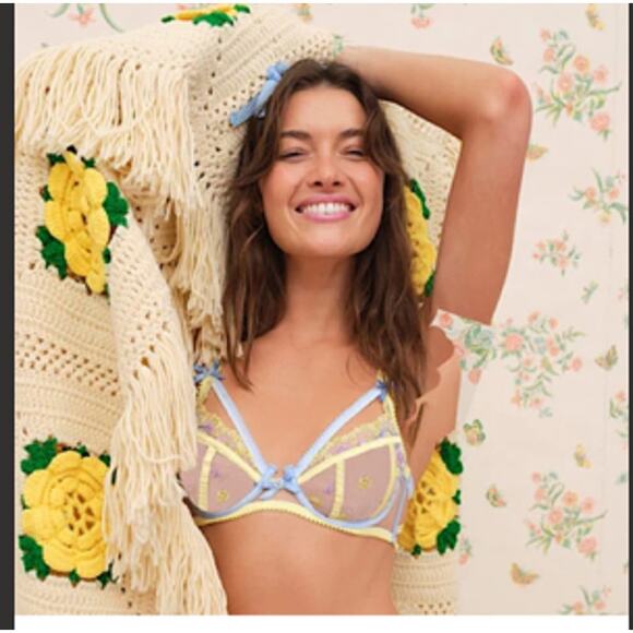 NWT For Love and Lemon Lavender Meadows Underwire Bra SZ L  Sold out online - Picture 2 of 6